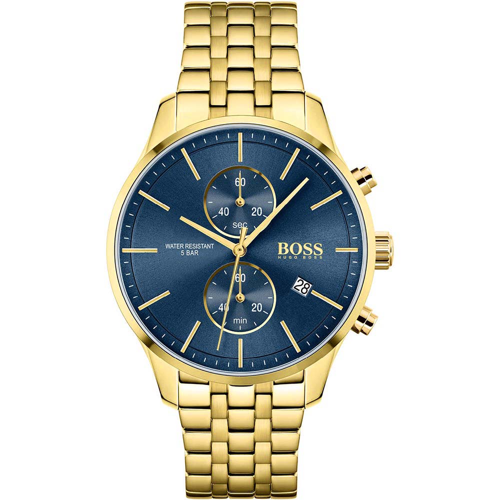 Hugo Boss Men's Watch Associate Yellow Gold Blue - HB1513841